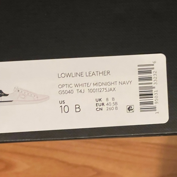 Coach Lowline Leather Low Top Sneaker. Size 10B OpticWhite/Navy - Picture 7 of 7